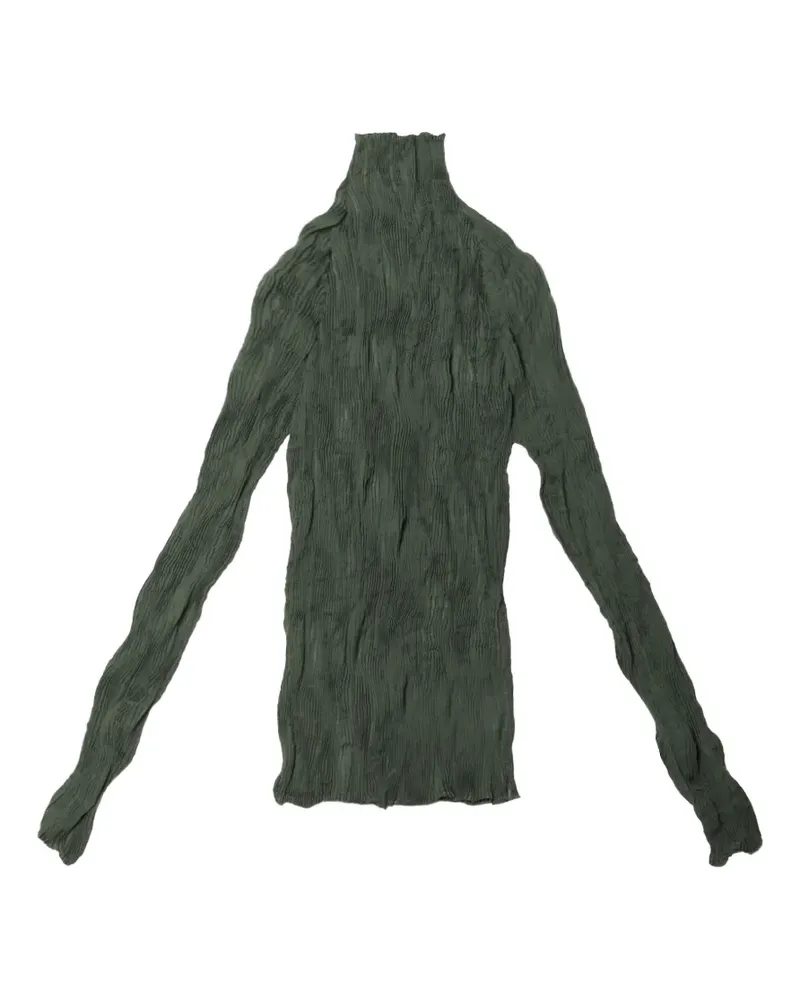 Issey Miyake Chiffon Twist 3 pleated high-neck top - Grün Grün