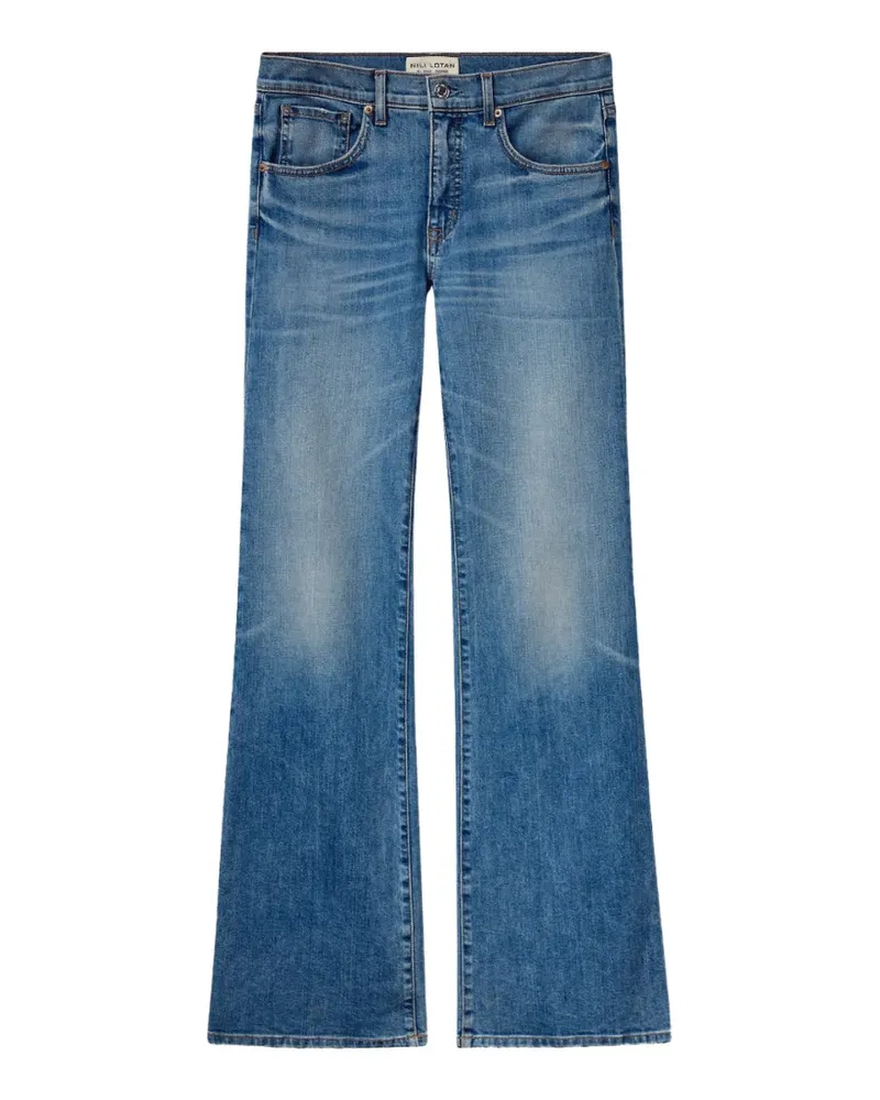 Nili Lotan Celia faded-effect flared-leg jeans - Blau Blau