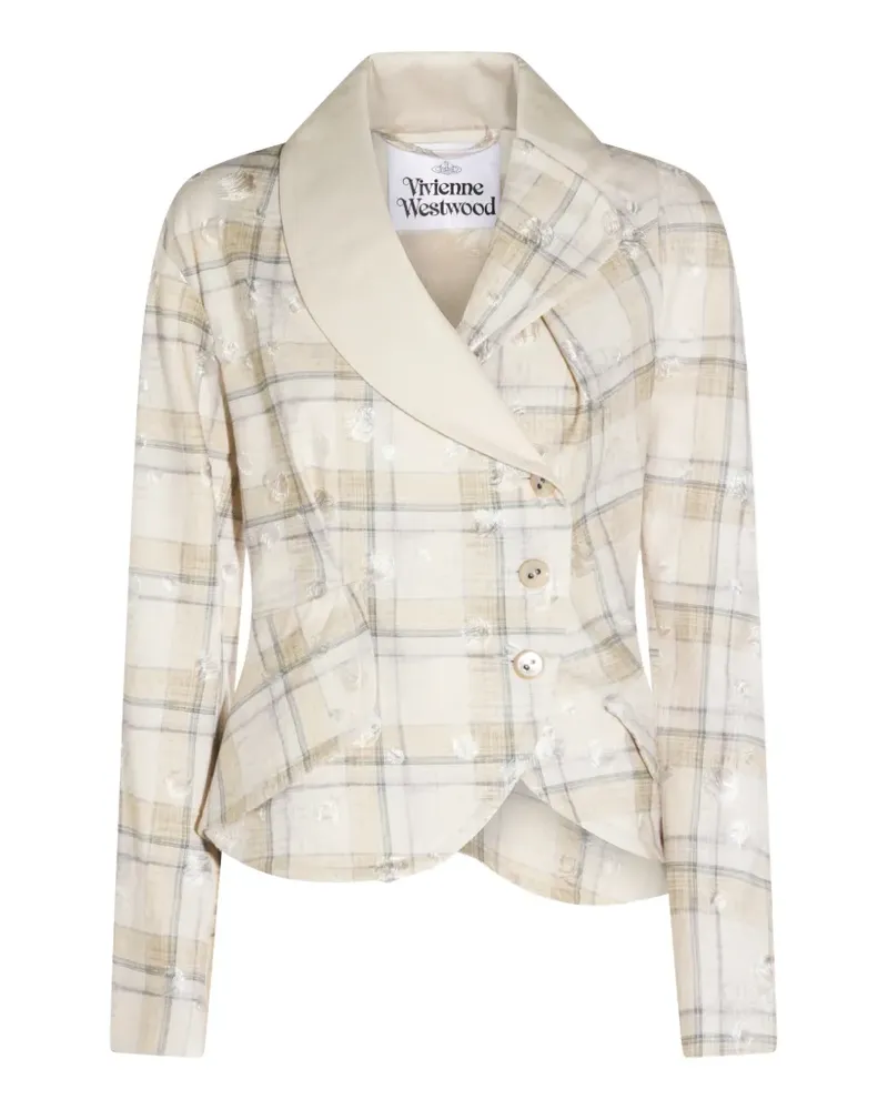Vivienne Westwood plaid button jacket - Nude Nude