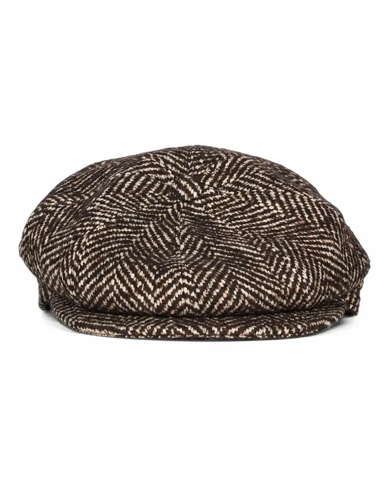 Tagliatore Buddy herringbone-weave flat cap - Braun Braun