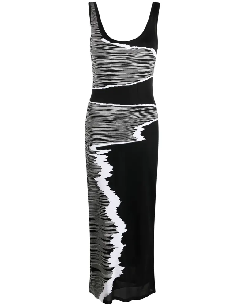 Missoni Maxikleid mit abstraktem Muster - Schwarz Schwarz