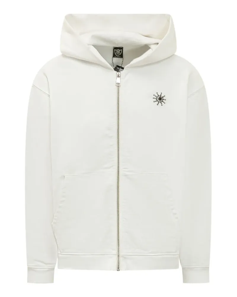 HTC Hollywood Trading Company Sun-embellished zip-up hoodie - Weiß Weiß