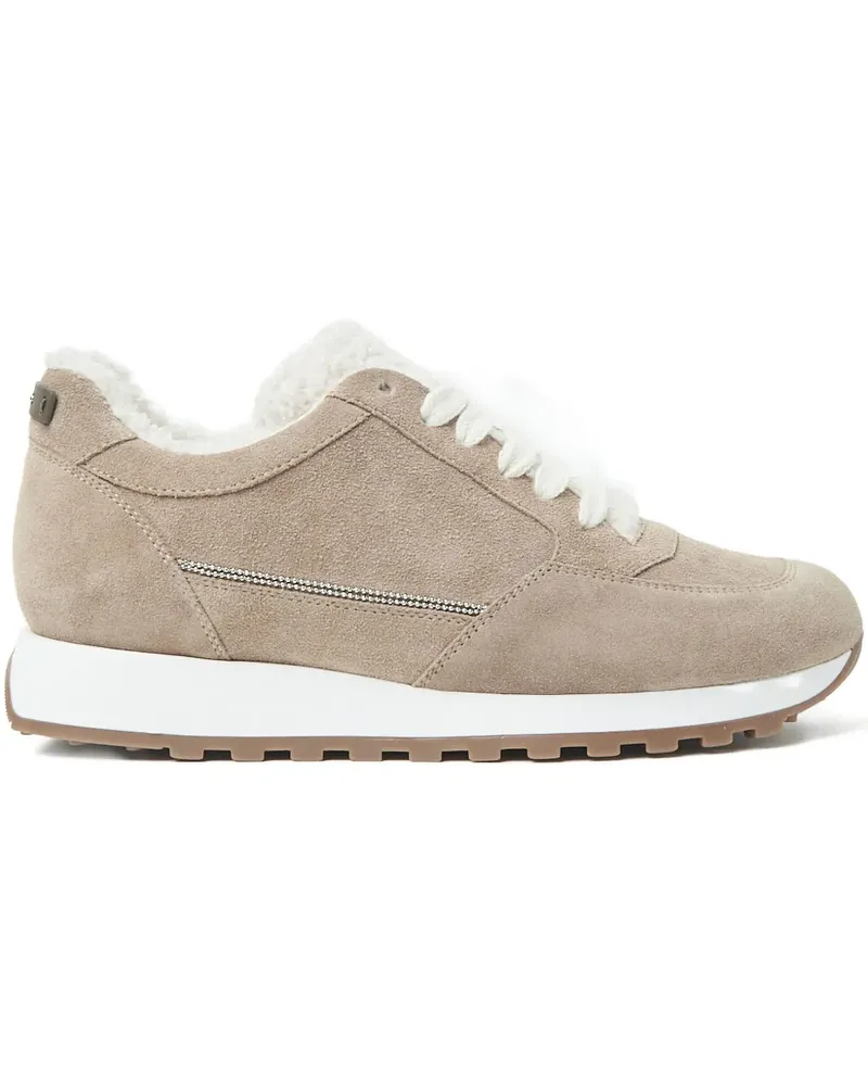 Peserico Sneakers mit Shearling - Nude Nude