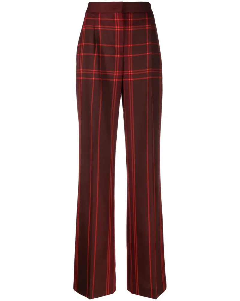 Alberta Ferretti Weite Hose mit Karomuster - Rot Rot