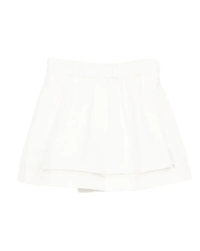 Maje Shorts mit Spitzenbesatz - Weiß Weiß