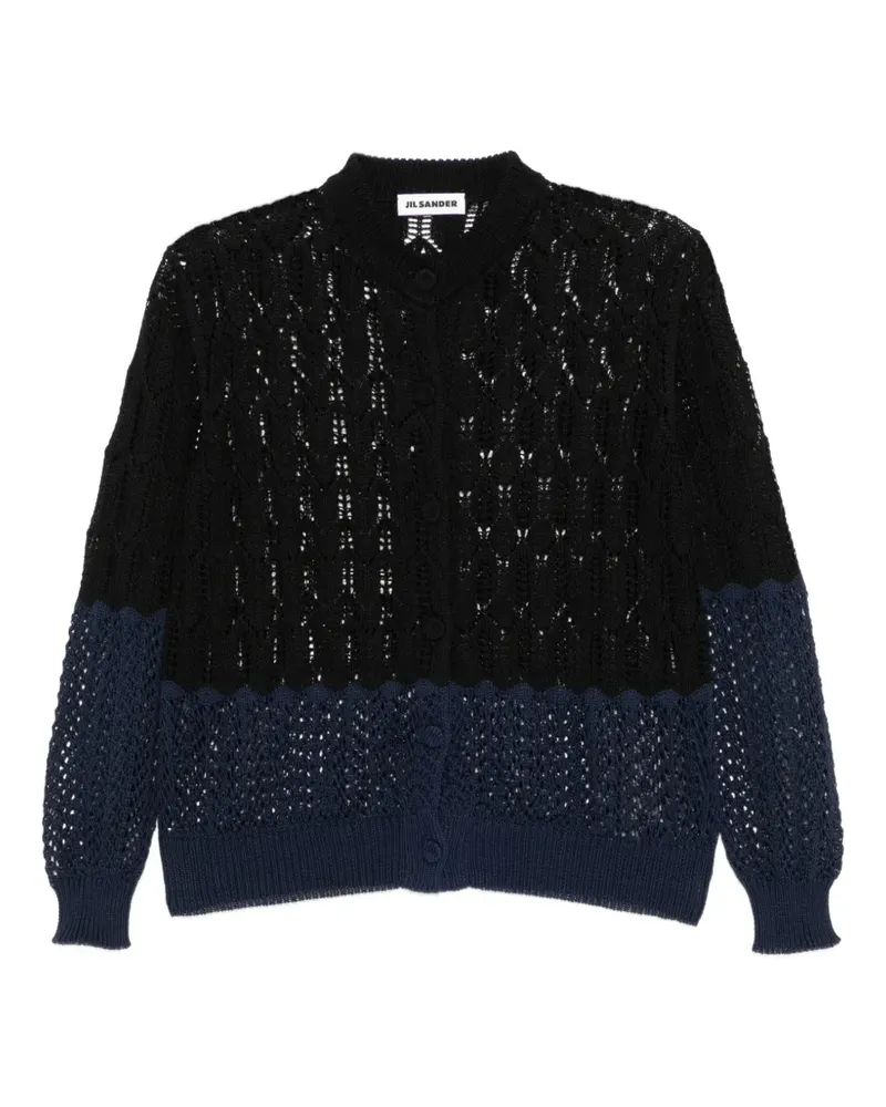 Jil Sander Cardigan mit Wabendetail - Schwarz Schwarz