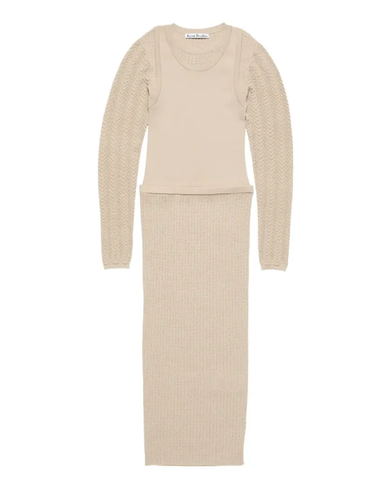 Acne Studios Midikleid mit langen Ärmeln - Nude Nude