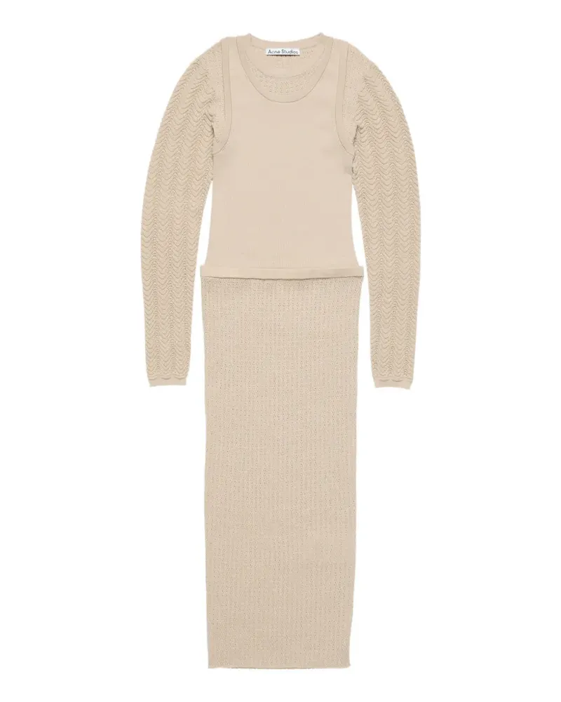 Acne Studios Midikleid mit langen Ärmeln - Nude Nude
