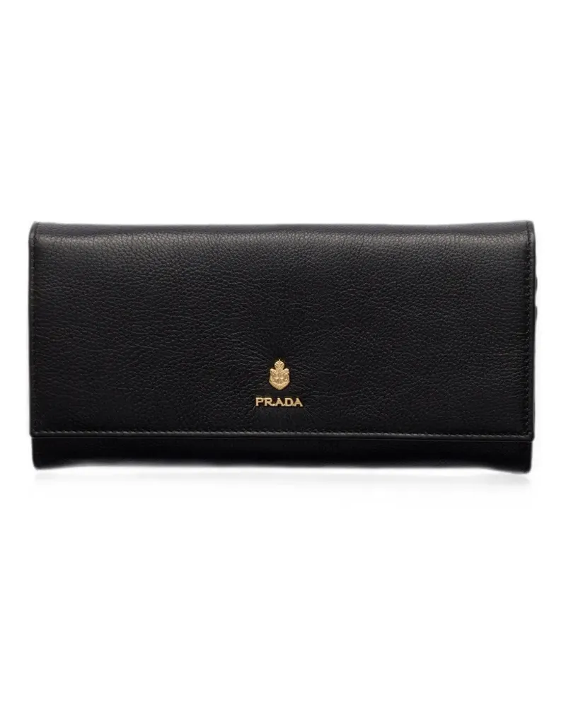 Prada large leather wallet - Schwarz Schwarz