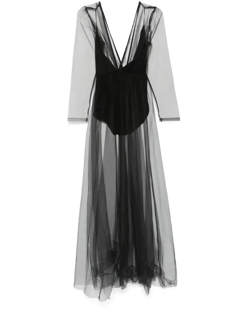 ALCHEMY x Lia Aram Mesh-Maxikleid - Schwarz Schwarz