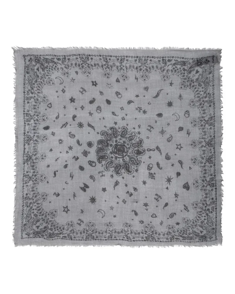 Zadig & Voltaire Ausgefranstes Nuage Bandana - Grau Grau