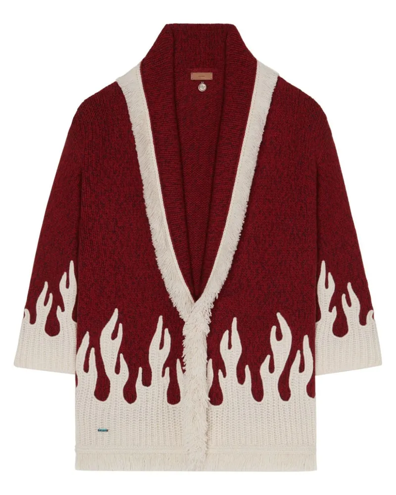 Alanui Cardigan mit Flammen-Motiv - Rot Rot