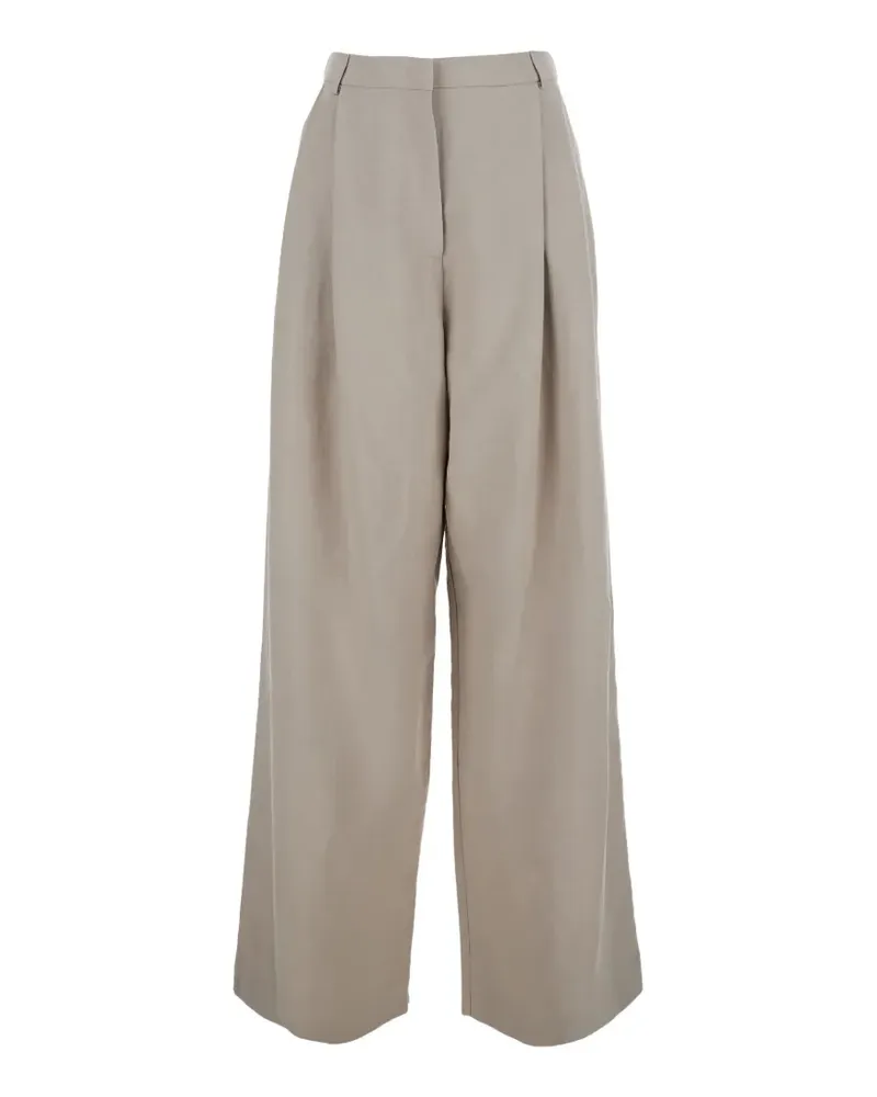 ..,merci cotton high-waisted trousers - Nude Nude