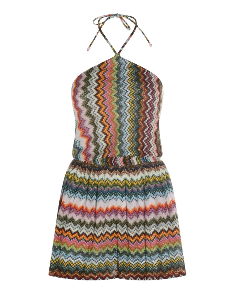 Missoni Neckholder-Strick mit Chevronmuster - Grün Grün