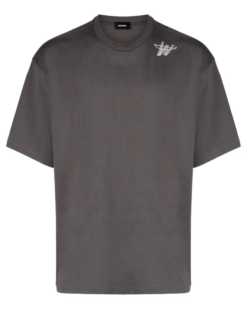 WE 11 DONE T-Shirt mit tiefen Schultern - Grau Grau