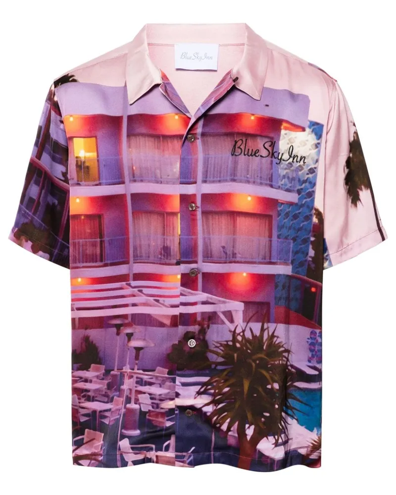 Blue Sky Inn Twill-Hemd mit grafischem Print - Violett Violett