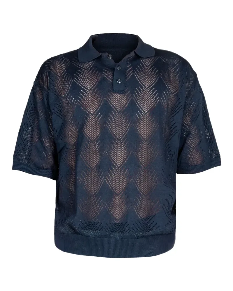 OFFICINA 36 Poloshirt mit Zickzackmuster - Blau Blau