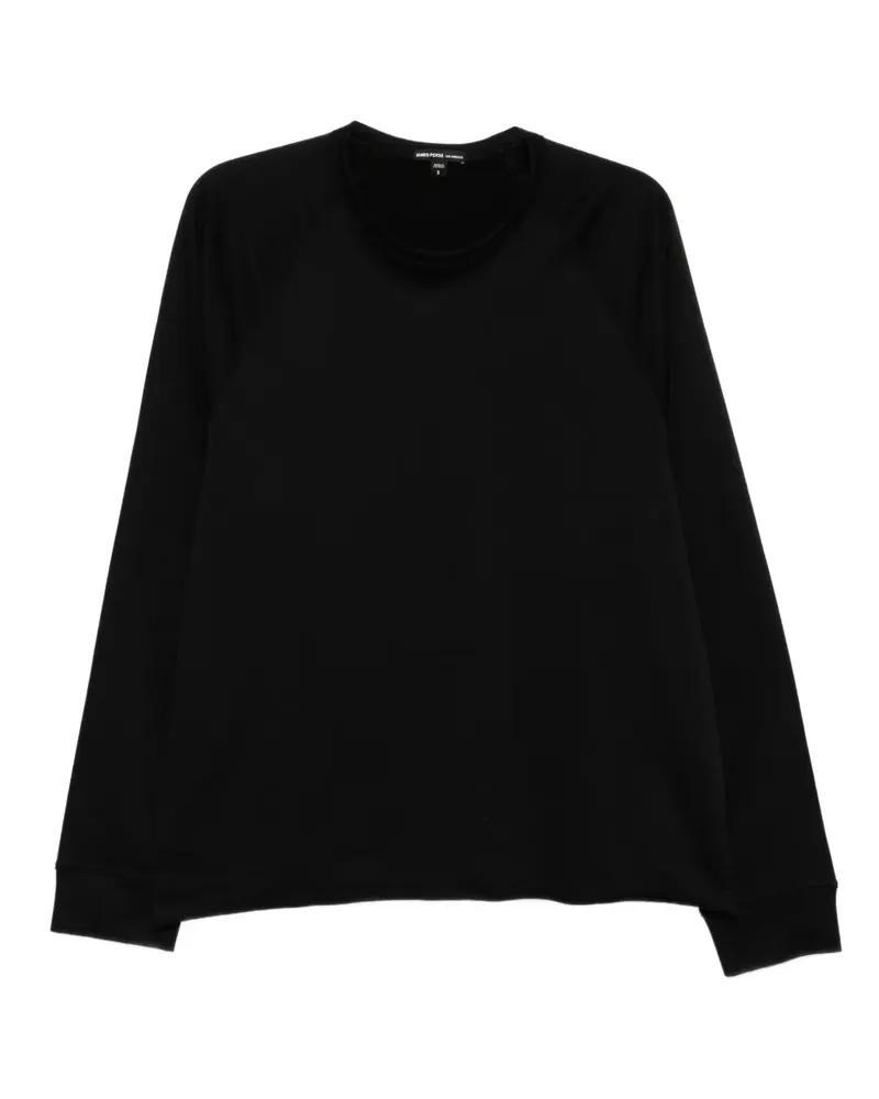 James Perse T-Shirt aus Frottee - Schwarz Schwarz