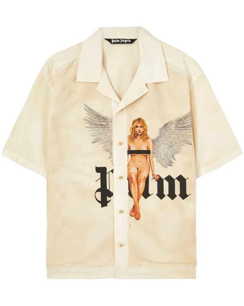 Palm Angels Crystal Pin Up Hemd - Nude Nude