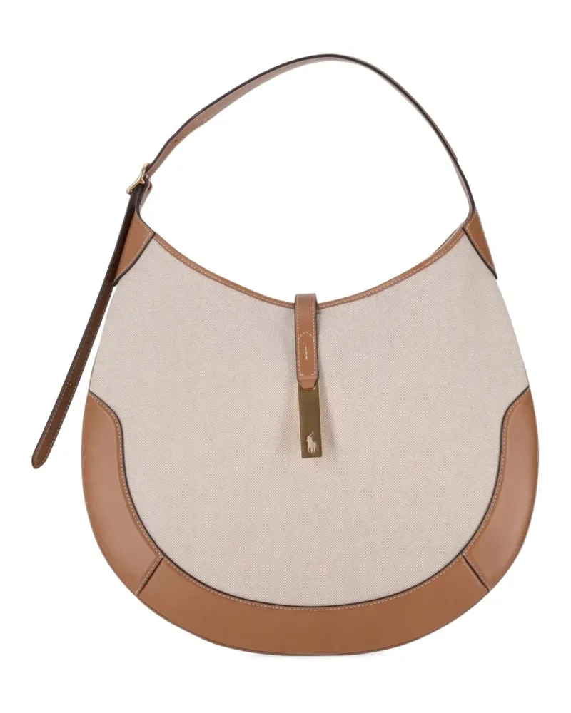 Ralph Lauren Große Polo ID Schultertasche - Nude Nude