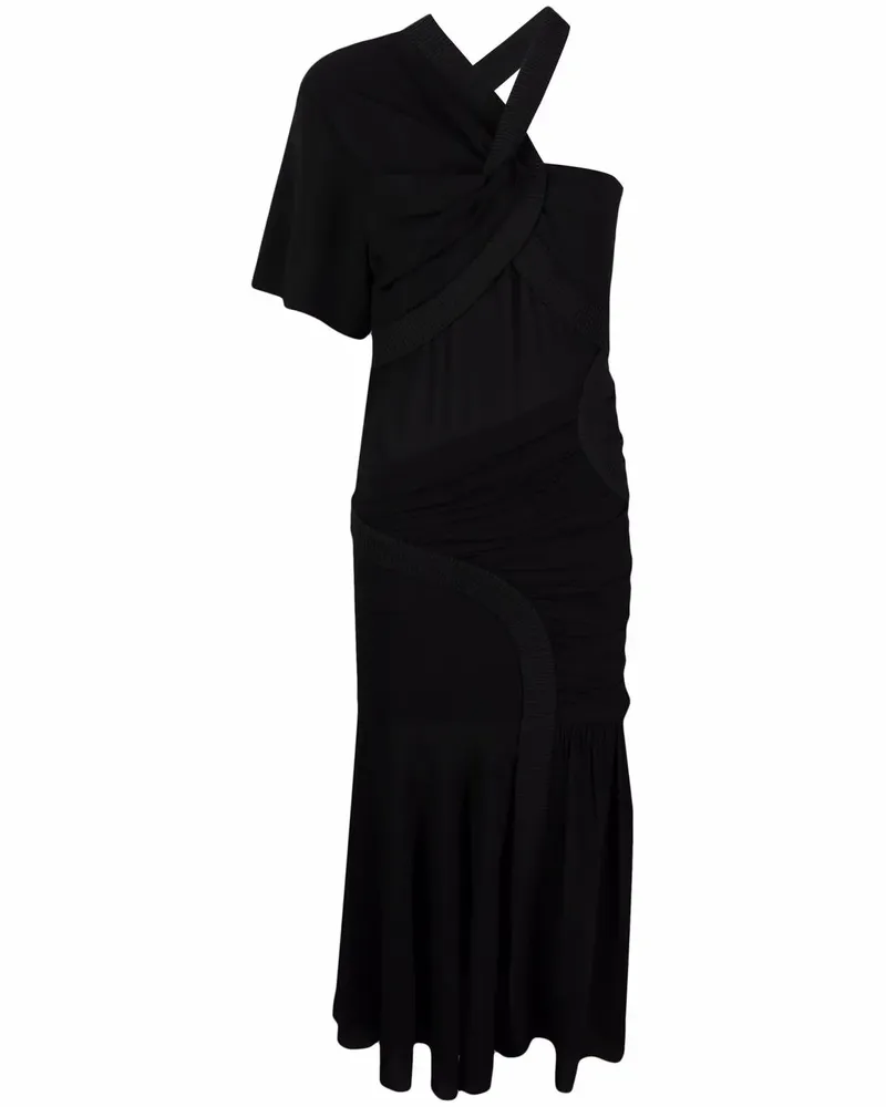 Stella McCartney Midikleid mit einem Ärmel - Schwarz Schwarz