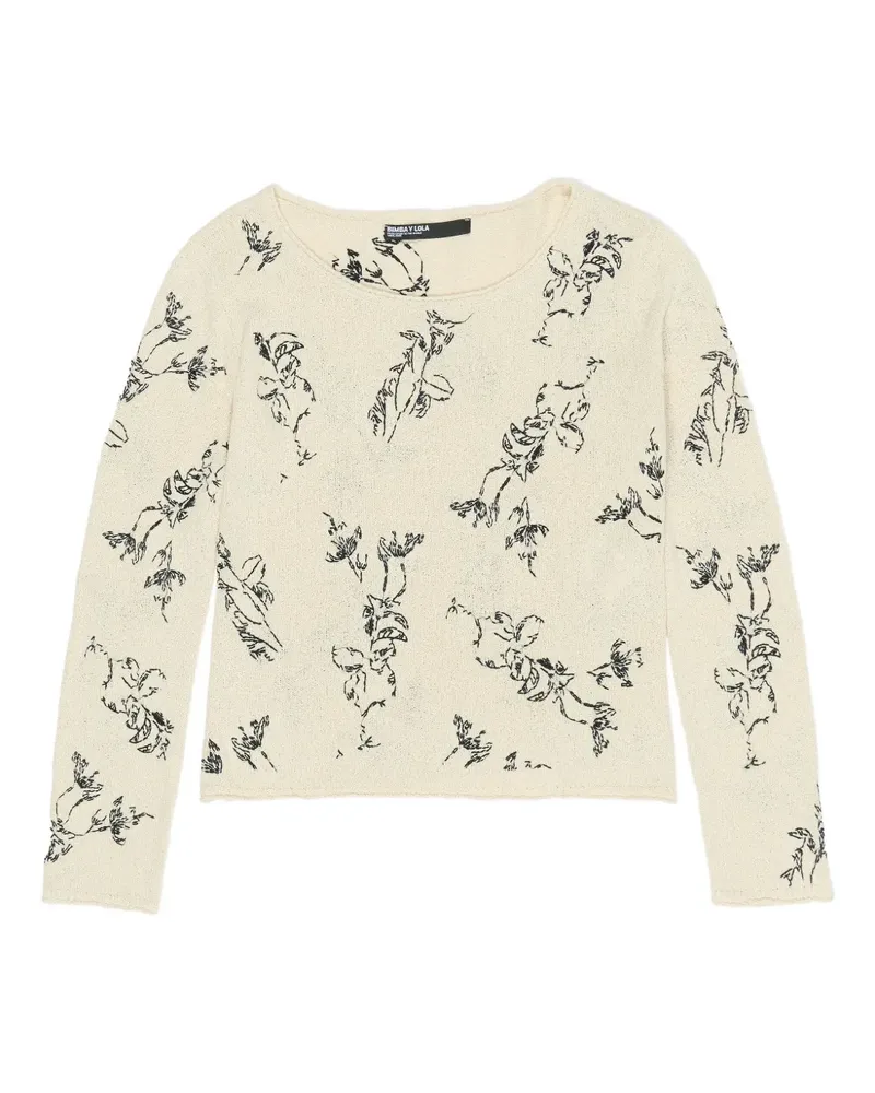 BIMBA Y LOLA Pullover mit Blumenmotiv - Nude Nude