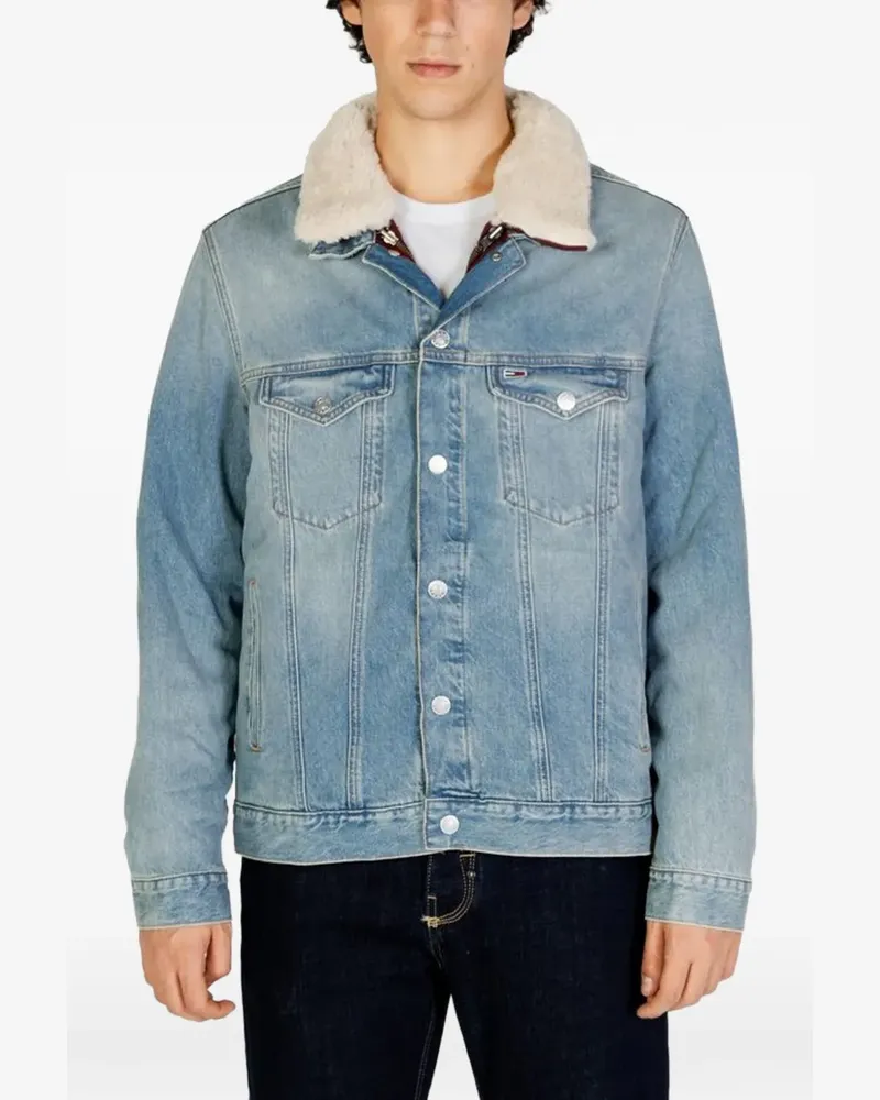 Tommy Hilfiger Jeansjacke mit Sherpa-Futter - Blau Blau