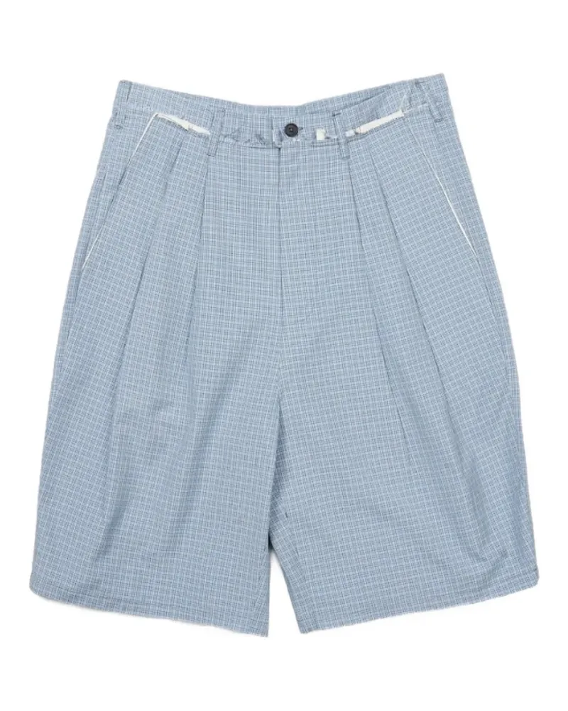 Camiel Fortgens checked pleated tailored shorts - Blau Blau