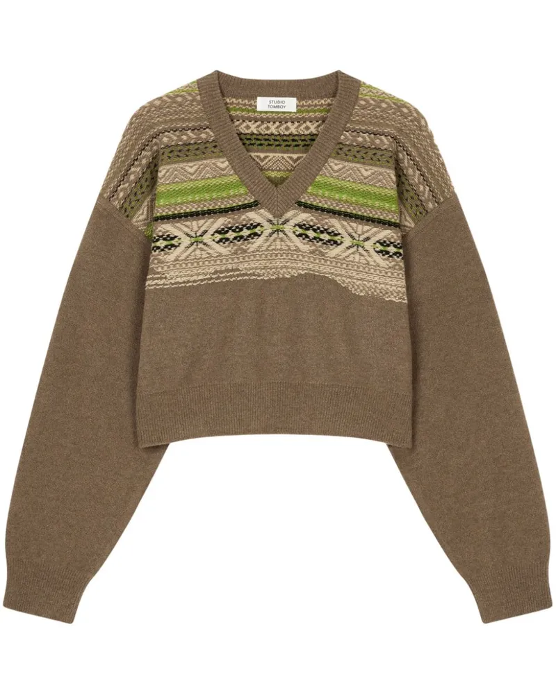 STUDIO TOMBOY Pullover mit Fair-Isle-Intarsienmuster - Braun Braun