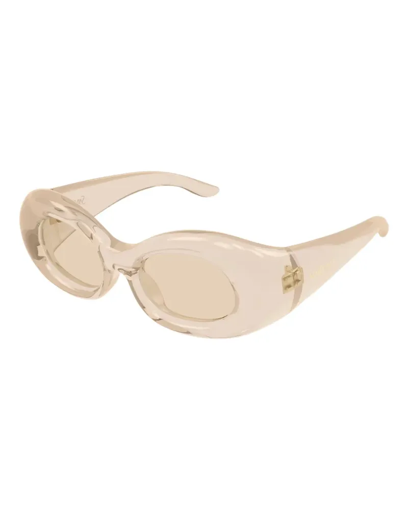 Saint Laurent Klobige Sonnenbrille mit ovalem Gestell - Nude Nude
