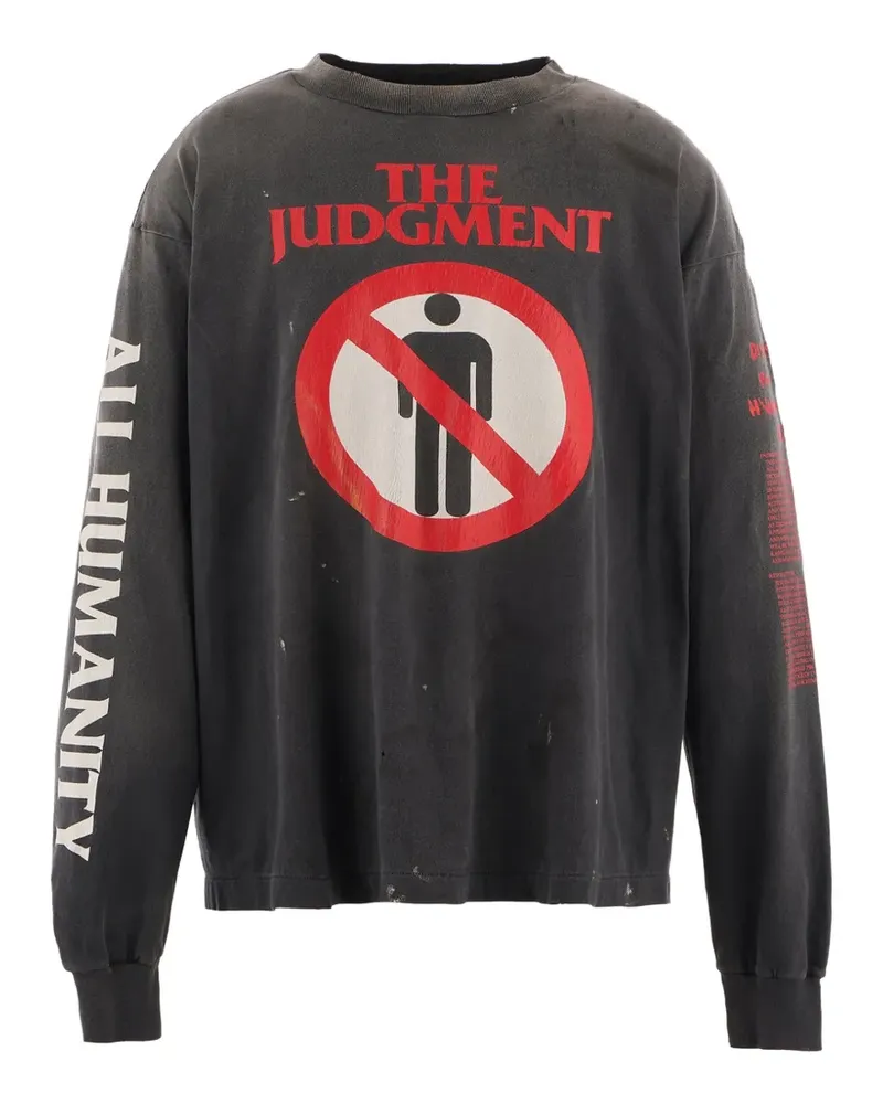 SAINT MXXXXXX graphic-print long-sleeve T-shirt - Schwarz Schwarz