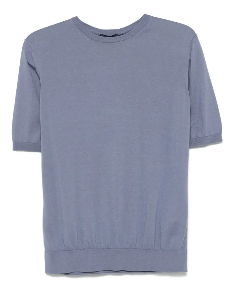 Herno Fein gestricktes T-Shirt - Blau Blau