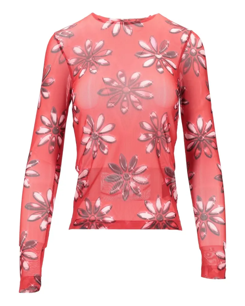 Meryll Rogge Geblümtes Langarmshirt - Rot Rot