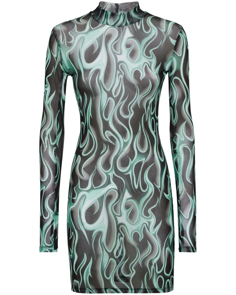 Philipp Plein Flame Minikleid - Schwarz Schwarz
