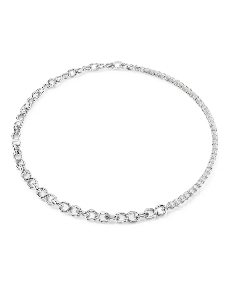 Swarovski Matrix Halskette mit Kristallen - Silber Silber
