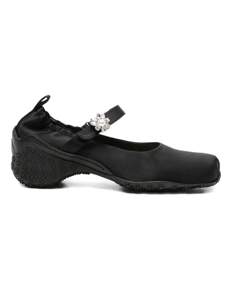 Simone Rocha Ballet Sneakers mit verziertem Riemen - Schwarz Schwarz