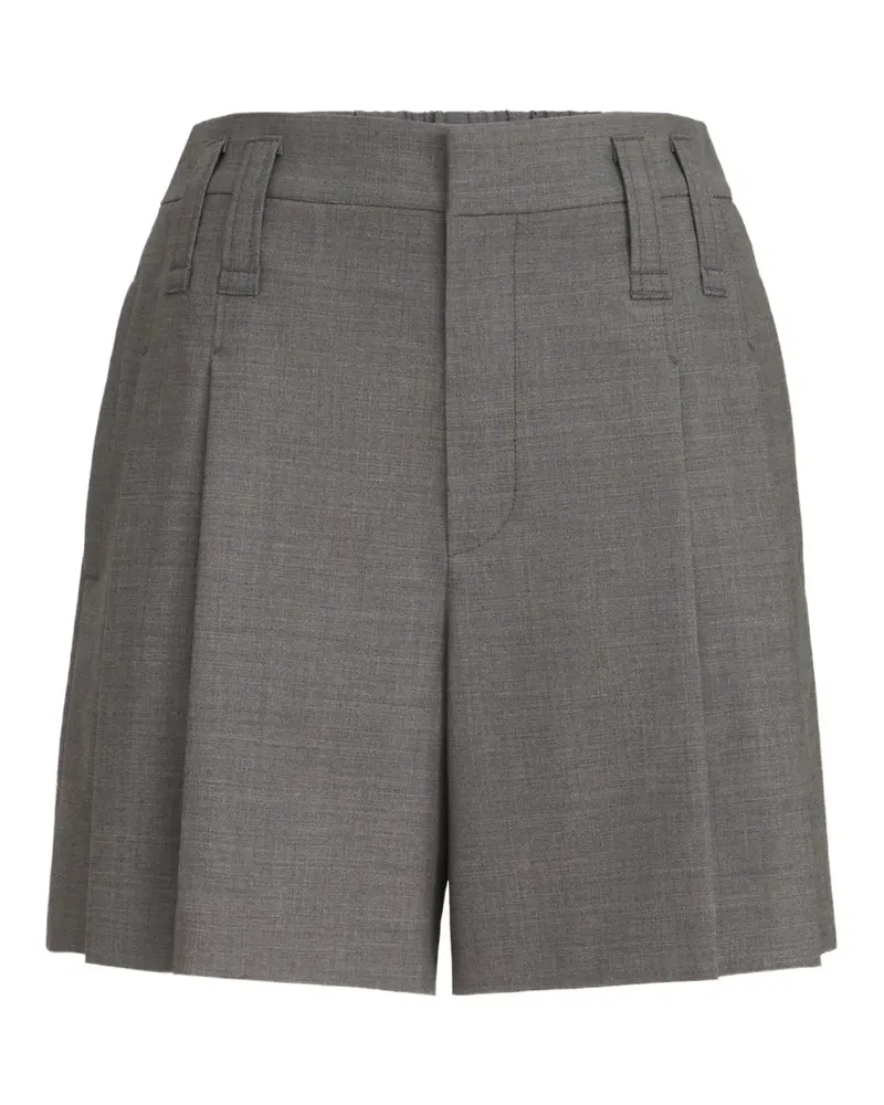 Brunello Cucinelli Shorts aus Tropical-Luxury-Wolle mit Monili-Verzierung - Grau Grau