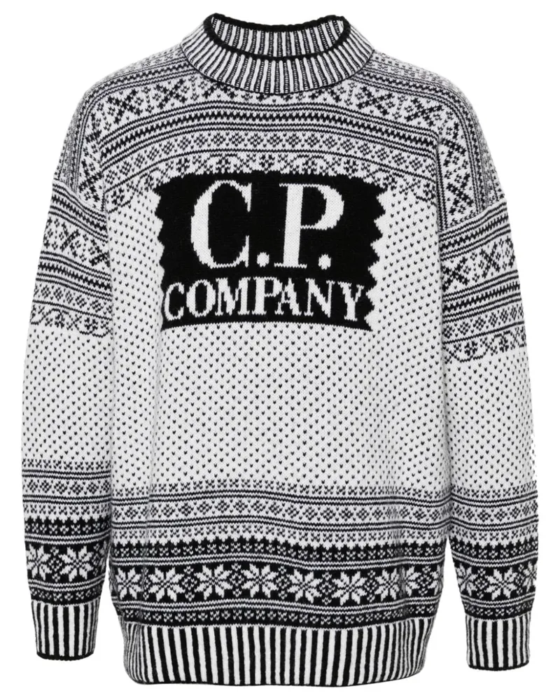C.P. Company Pullover mit Logo-Intarsie - Schwarz Schwarz