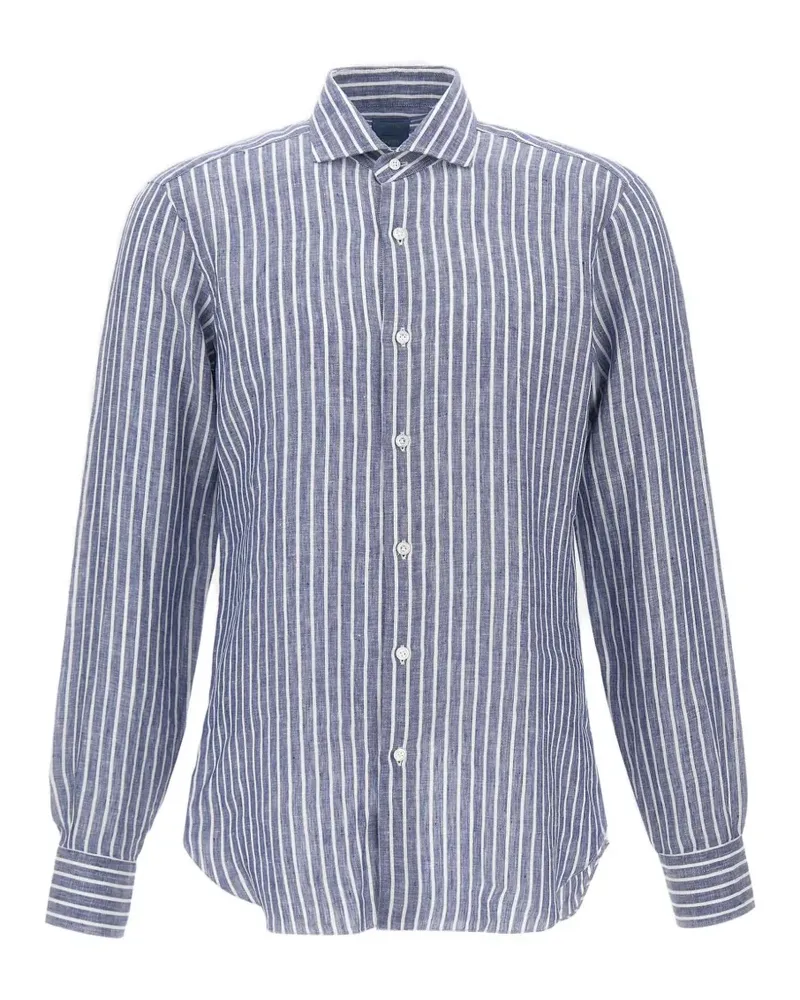 BARBA striped linen shirt - Blau Blau