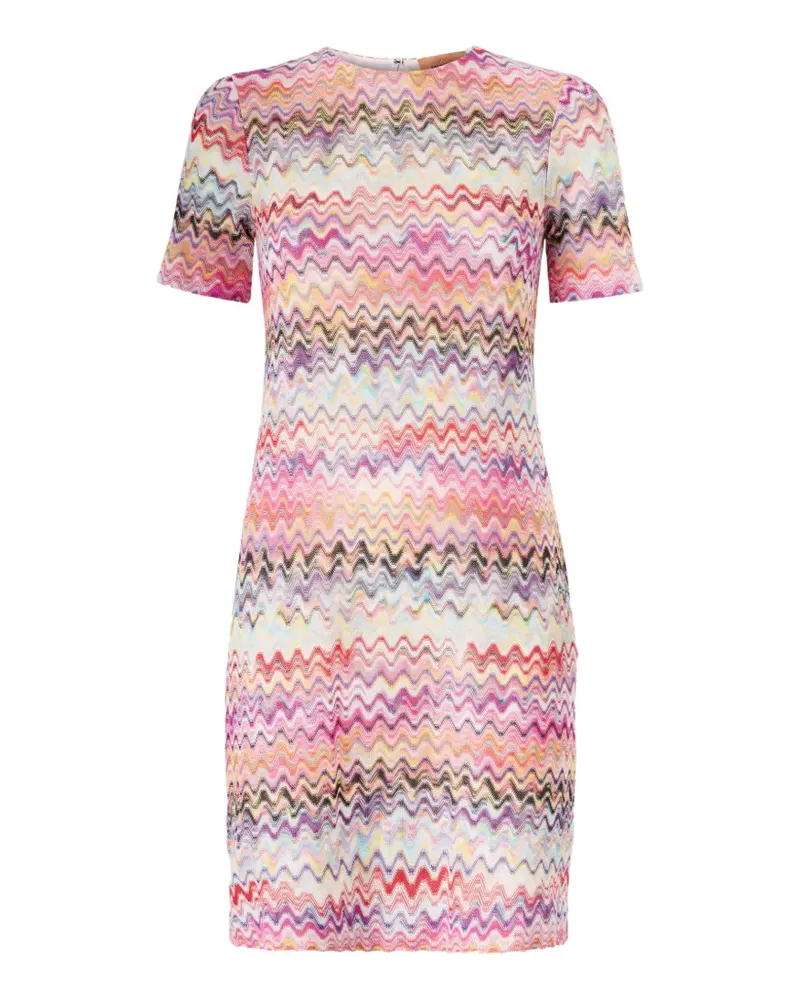 Missoni zigzag-knit short-sleeve dress - Mehrfarbig Mehrfarbig