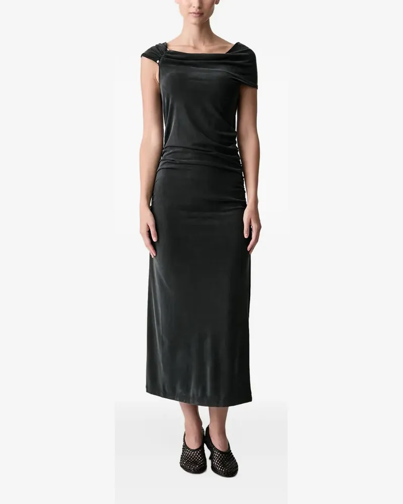 Stine Goya pearl-embellished ruched midi dress - Schwarz Schwarz