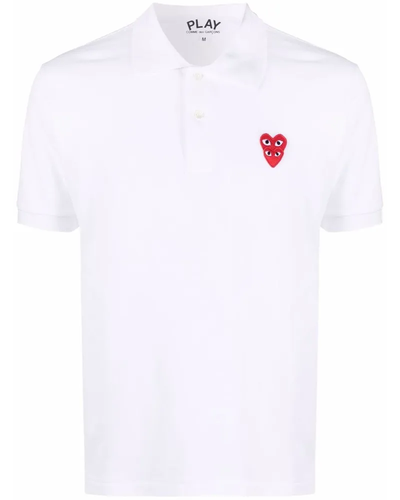 Comme des Garçons Poloshirt mit Logo-Patch Weiß