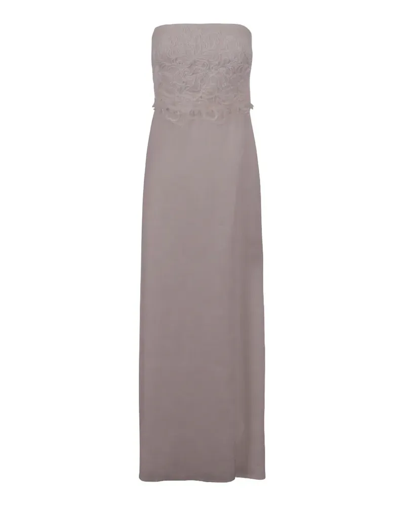 Ermanno Scervino lace-panel strapless maxi dress - Nude Nude
