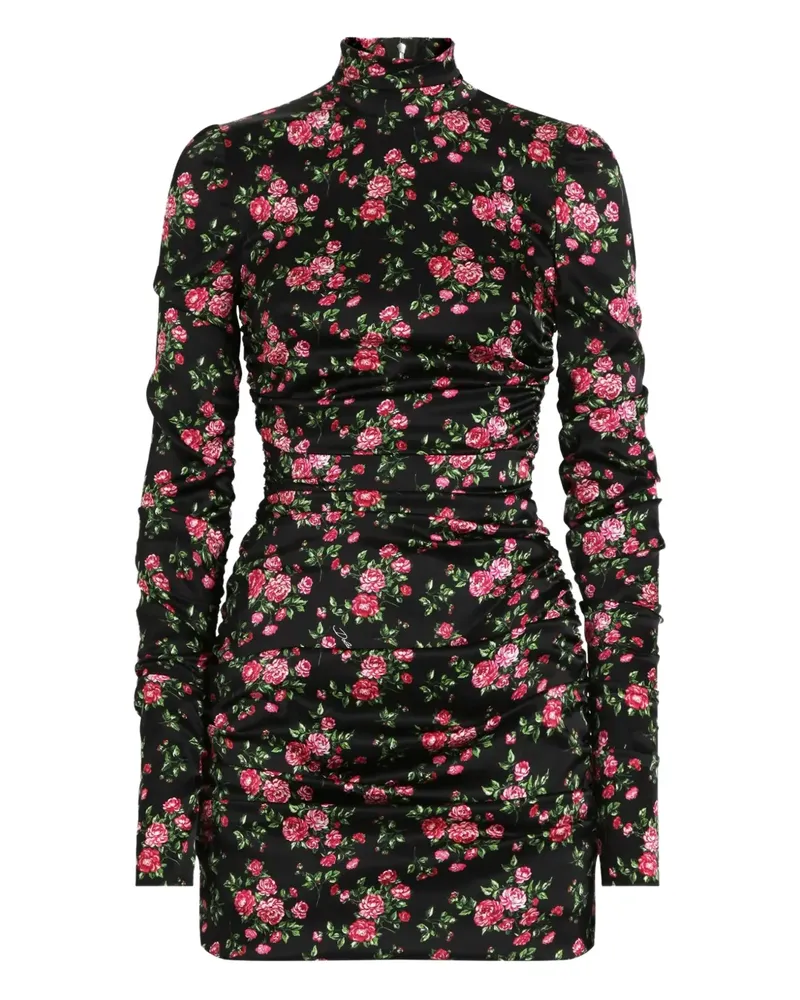 Dolce & Gabbana Minikleid mit Blumenmuster - Schwarz Schwarz