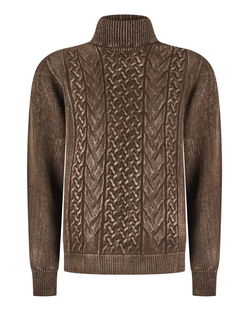Arovescio Pullover mit Zopfmuster - Braun Braun