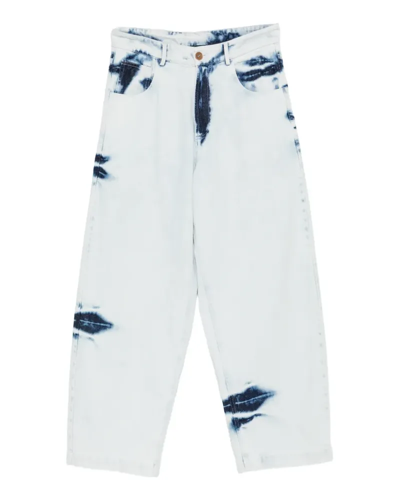 Jejia Wide-Leg-Jeans mit Batikmuster - Blau Blau
