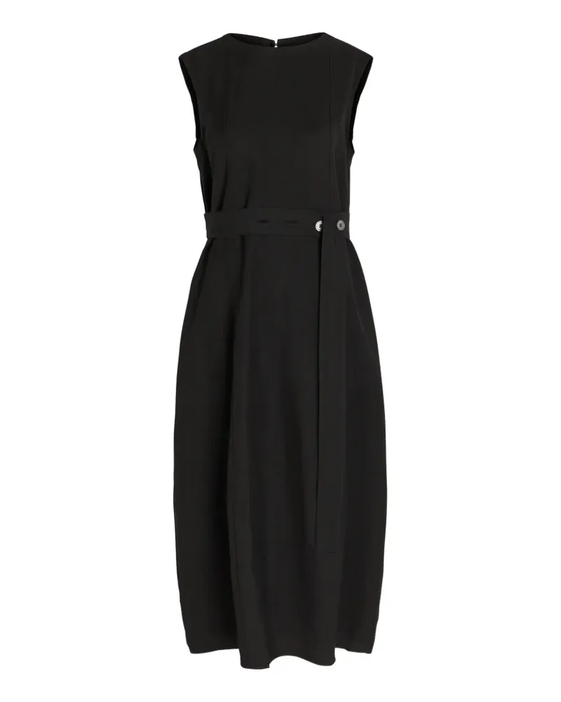 Studio Nicholson midi belted-waist sleeveless dress - Schwarz Schwarz