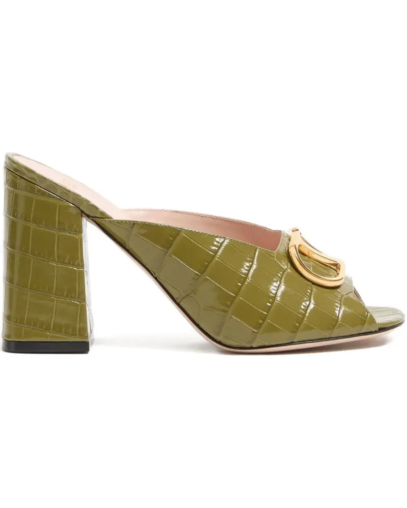 Valentino Garavani VLogo Sandalen mit Kroko-Effekt 95mm - Grün Grün