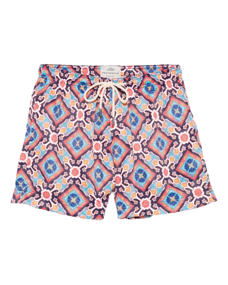 PENINSULA Positano geometric-print swim shorts - Schwarz Schwarz