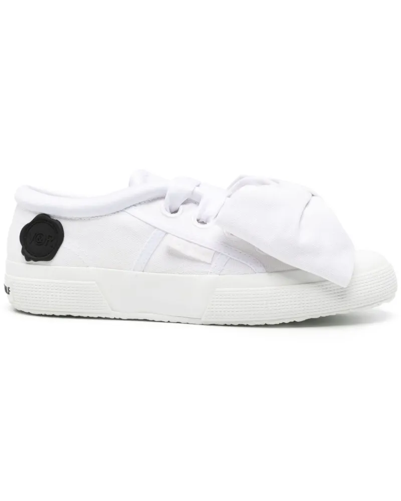Viktor & Rolf x Superga Flatform-Sneakers mit Schleifendetail - Weiß Weiß